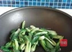 油菜炒虾皮的做法图解4