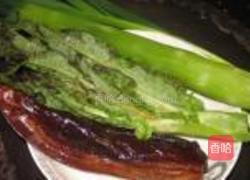 莴苣炒老腊肉的做法图解1