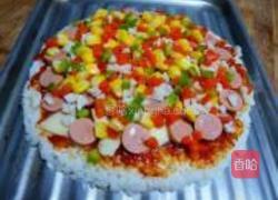 香肠米饭小披萨的做法图解8