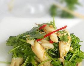 香菜拌海蛏