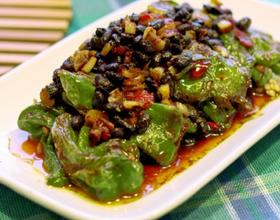 干豆豉煎虎皮青椒