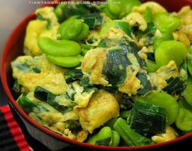 韭菜鸡蛋蚕豆米