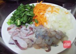 起司海鲜蔬菜煎饼的做法图解1