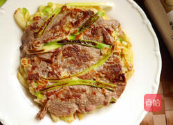 葱爆牛肉大坂烧的做法图解7