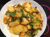 青菜肉末炒年糕