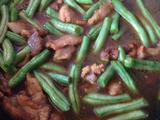咸肉烧刀豆