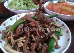 茶树菇炒牛柳