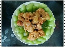 扒油菜炸虾肉