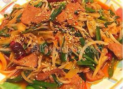 韭菜豆芽炒猪肝