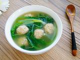 小白菜汆丸子汤