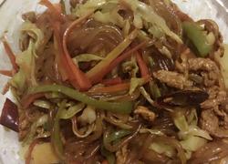 肉丝粉条炒包菜