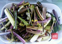 红苔菜炒肉片的做法图解2