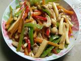 双丝白玉菇炒肉丝