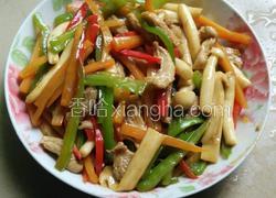 双丝白玉菇炒肉丝