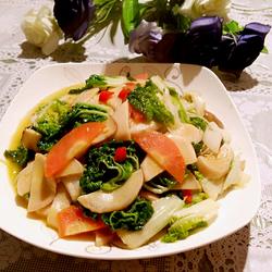 鸡腿菇炒油菜的做法[图]