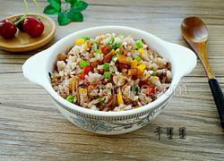 彩椒培根炒黑米饭