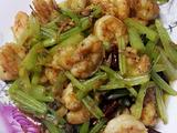 香辣芹菜炒虾仁