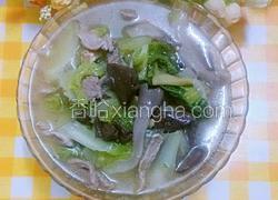 平菇白菜鸡血汤
