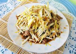 肉丝炒蒜黄