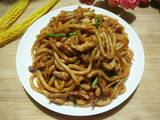 肉丝炒乌冬面