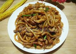 肉丝炒乌冬面