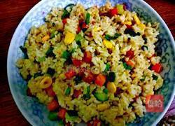 五彩黄金炒饭的做法图解4