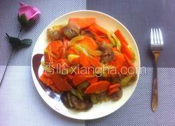 西芹胡萝卜炒腊肠