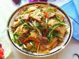 油豆腐炒蒜苗