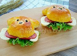 小狗啃骨头汉堡
