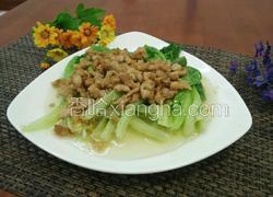 白灼生菜炒肉末