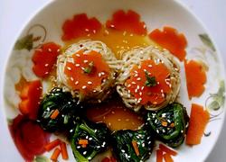 金针绘翠（凉拌金针菇菠菜)