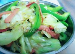 清爽小菜青椒包菜炒培根