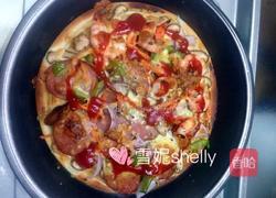 火腿鲜虾披萨的做法图解4