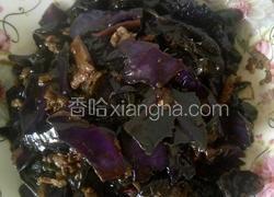 紫甘蓝炒木耳