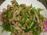 青椒炒肉丝（加蛋清）