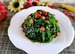凉拌菠菜花生米