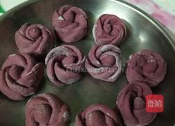 紫薯玫瑰花馒头的做法图解4