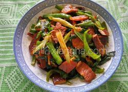青椒蒜苗炒腊肉