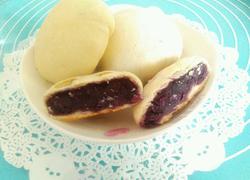 白皮红豆 紫薯饼