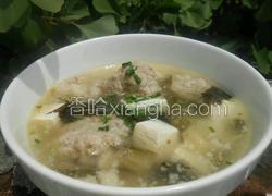 酸菜豆腐肉丸汤