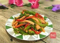双椒空心菜杆炒火腿的做法图解7