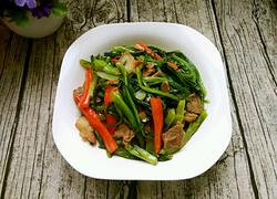 肉片辣炒油麦菜