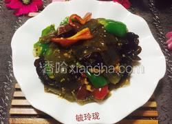 双椒炒焖子