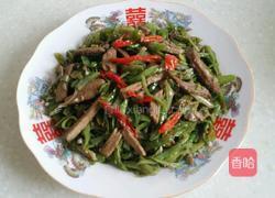 豆角辣子孜然炒肉的做法图解5