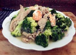 西兰花炒瘦肉虾仁