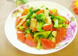 炒红椒西兰花