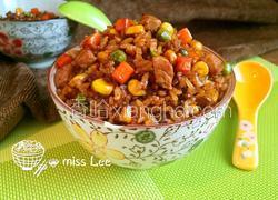 杂蔬肉丁酱油炒饭