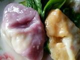 水彩饺子――紫薯和胡萝卜的做法[图]