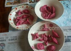 火龙果彩色水饺香菇猪肉馅