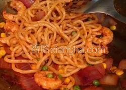 鲜虾炒乌冬面